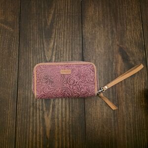 Consuela Floral Embossed Wristlet Pink Wallet